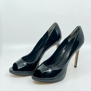 NEW Black Patent Leather Pump Peep Toe